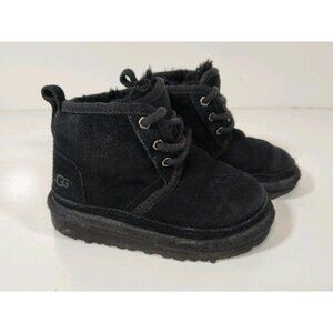UGG Neumel II Chukka Suede Boots Unisex Toddler Size 8 Black F27016F Lined